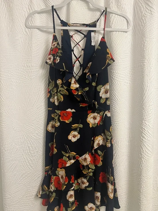 Pilgrim Navy Floral Ruffle Mini Dress - Picture 8 of 8